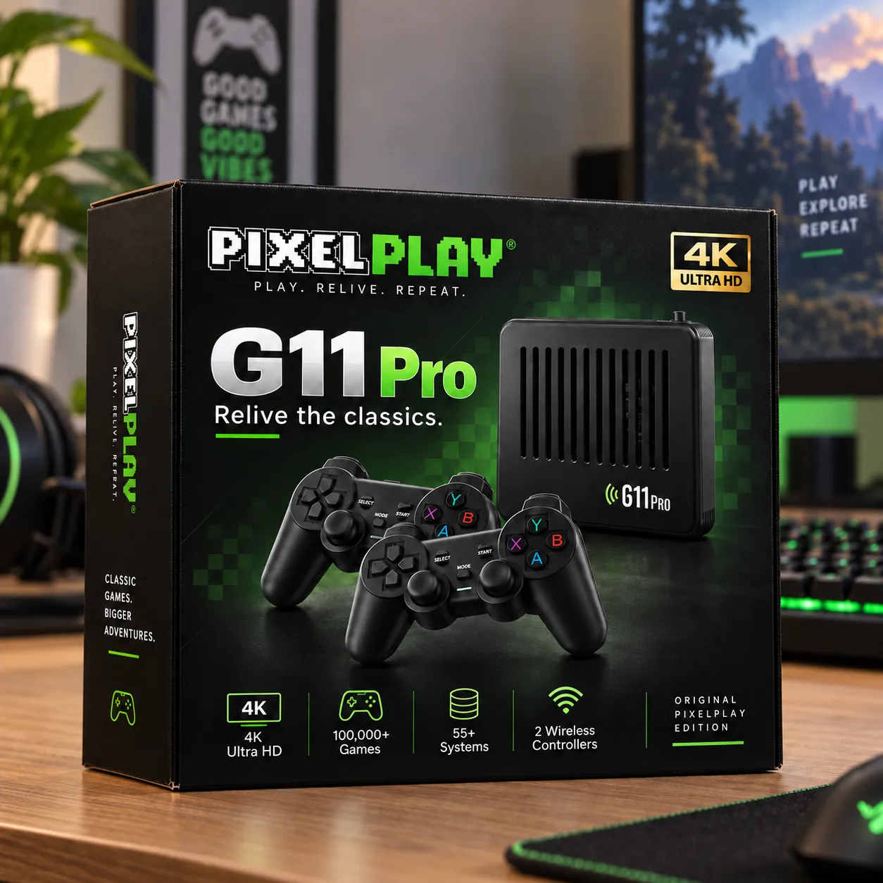Original PixelPlay G11 Pro retail box — the official PixelPlay edition